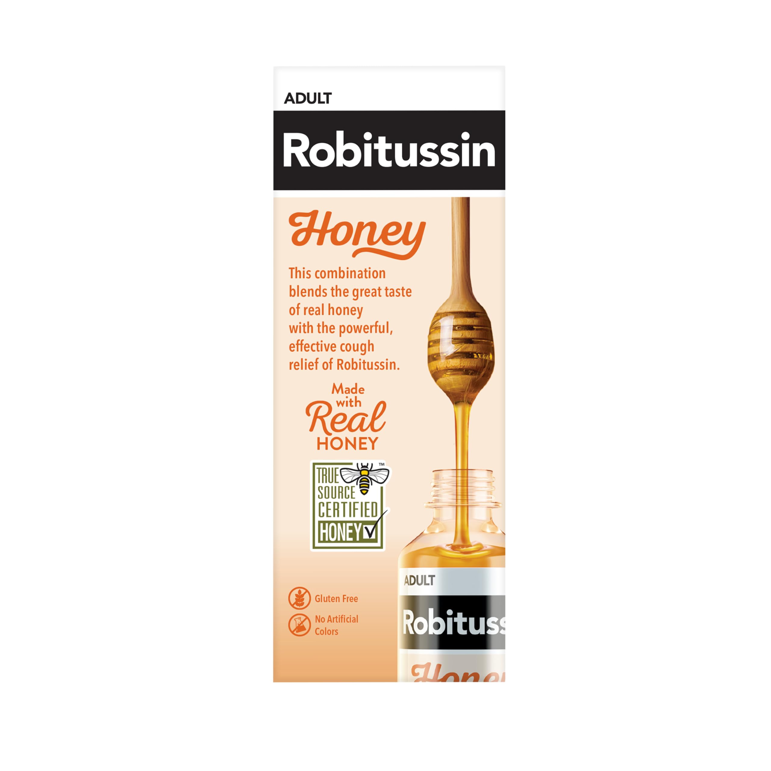 Robitussin DM Maximum Strength cough medicine dosing bottle