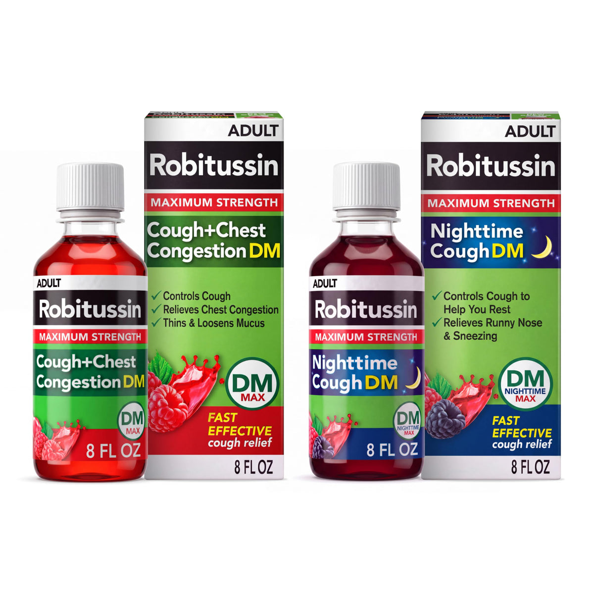 Robitussin DM daytime 8 fl oz bottle label