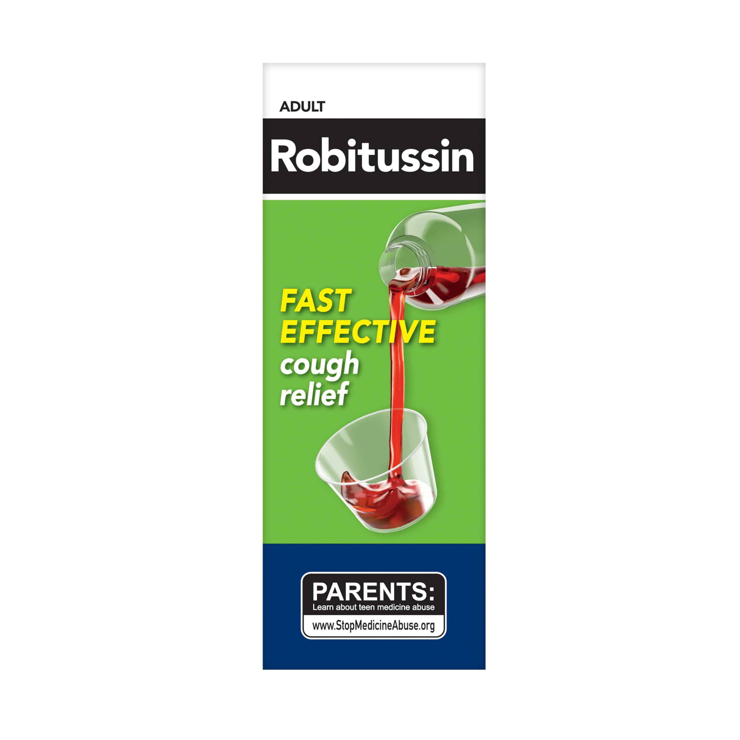 Robitussin night time cough dm bottle close up