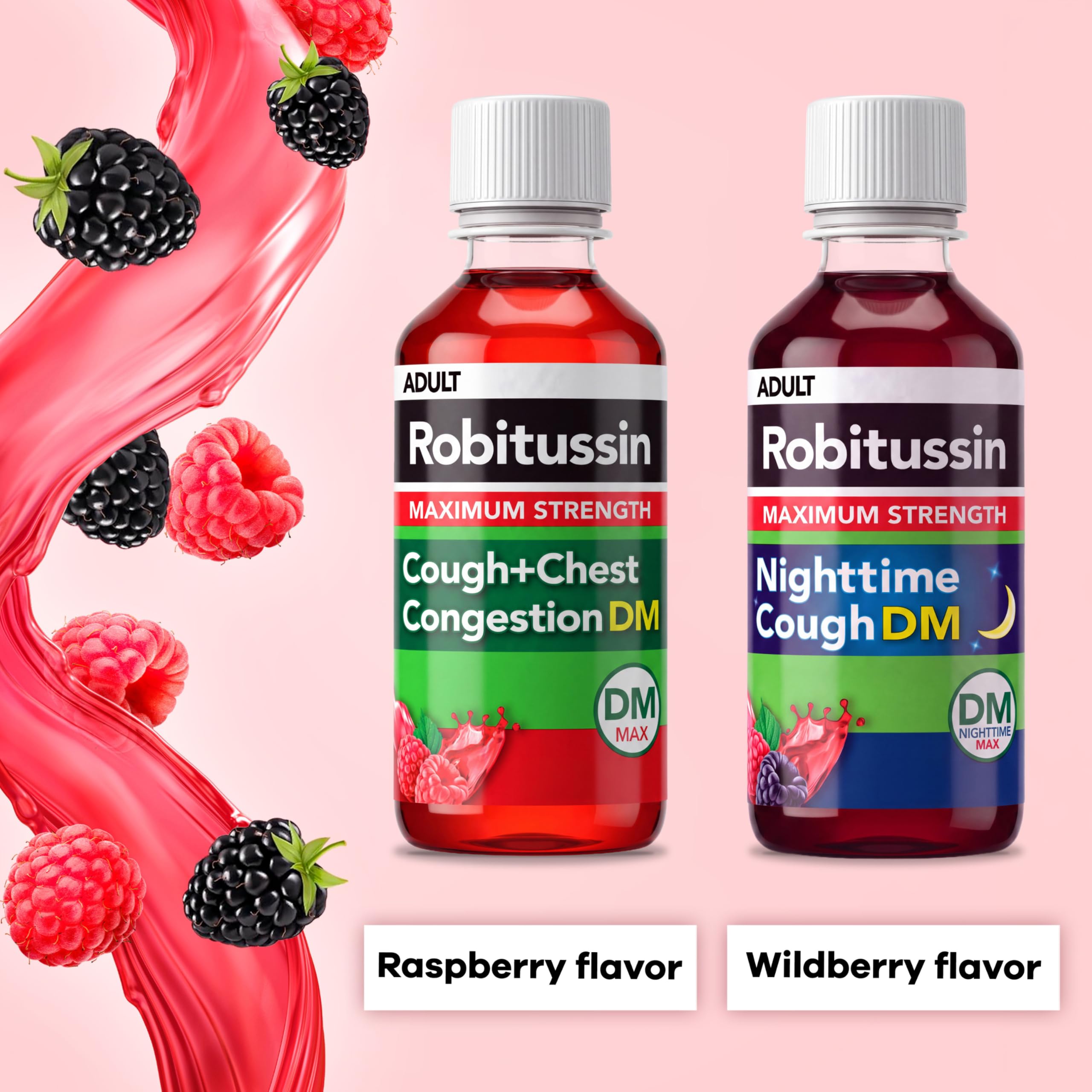 Wildberry nighttime flavor bottle label