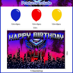 Robots decorations set with latex balloons