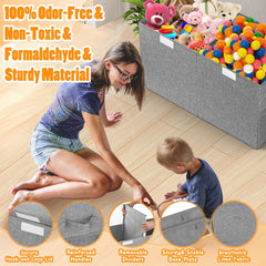 Collapsible toy box with detachable divider and lid