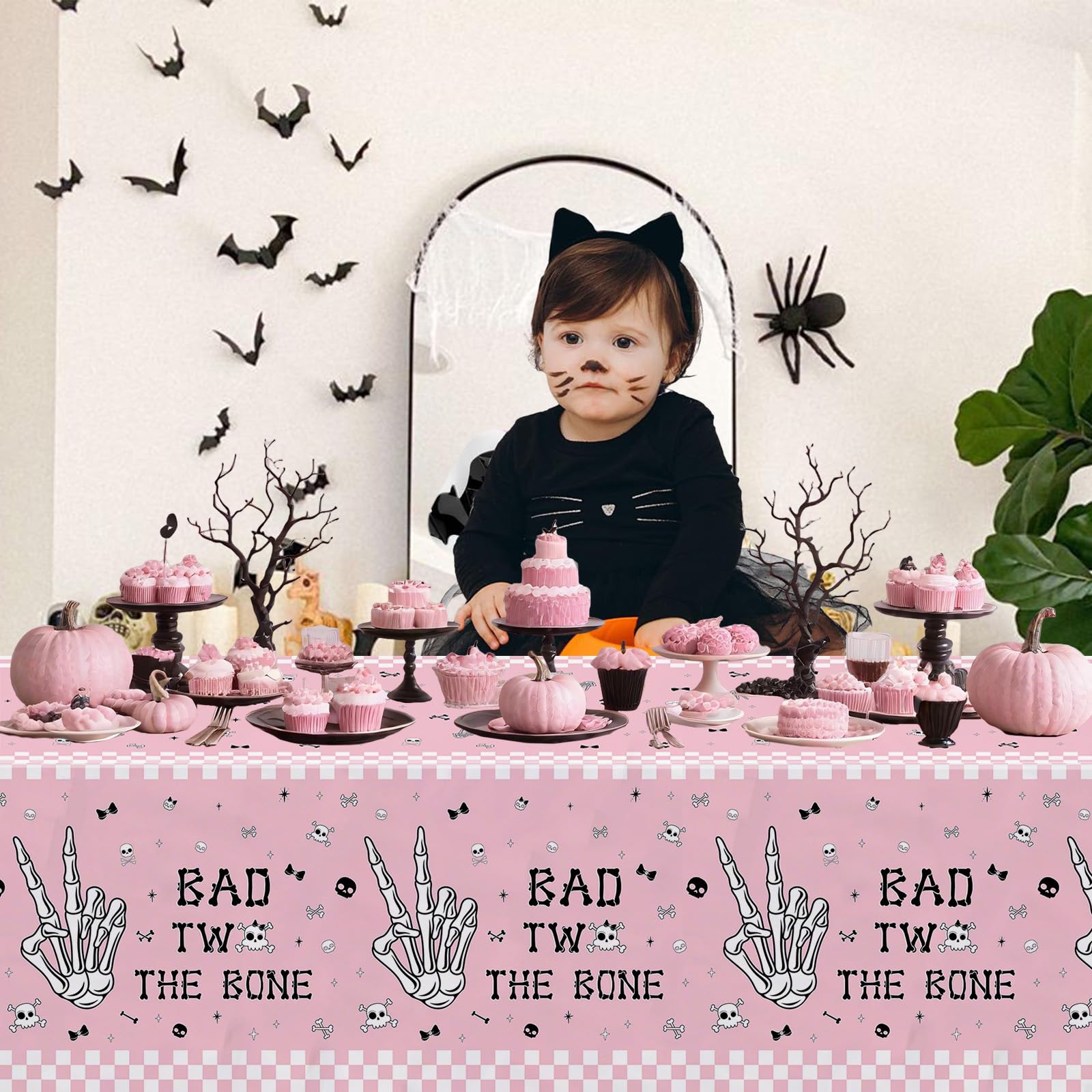 Rock theme tablecloth for bone birthday party