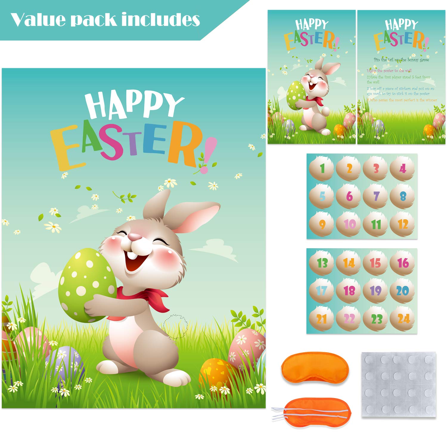 Large high gloss Easter game poster 21.5 x 27.5 inches