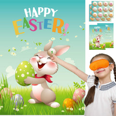 ROCWOHO Pin The Tail on The Bunny Easter Game poster