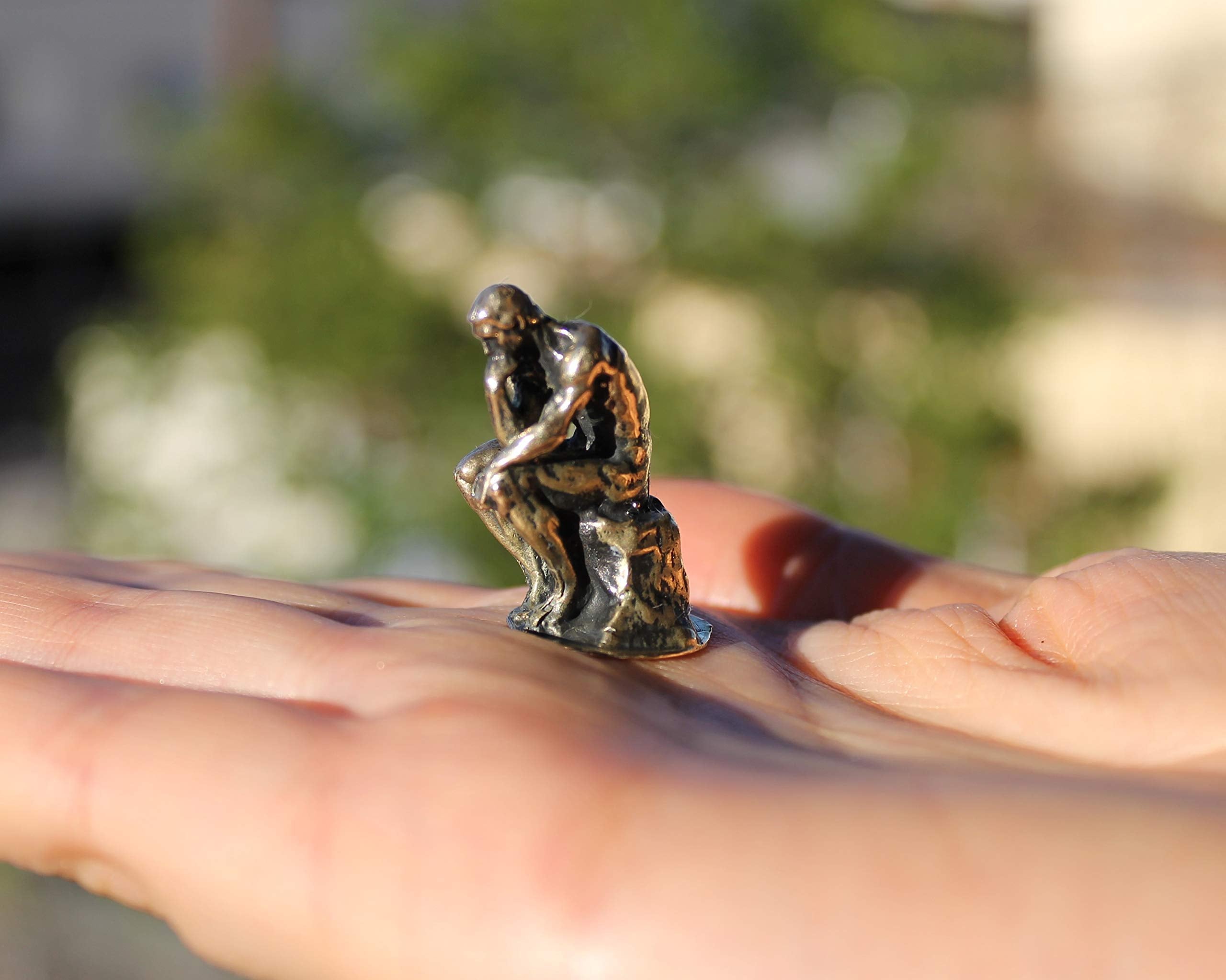Rodin themed brass sculpture decorative piece