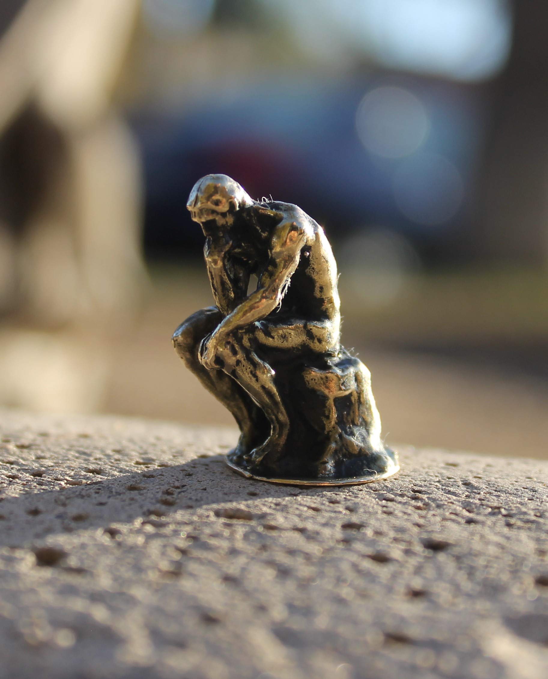 Rodin inspired brass sculpture decorative figurine