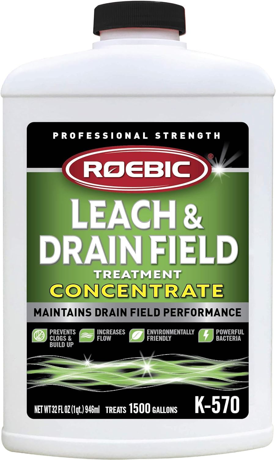 Two-pack Roebic K-570 bottles for drain field care