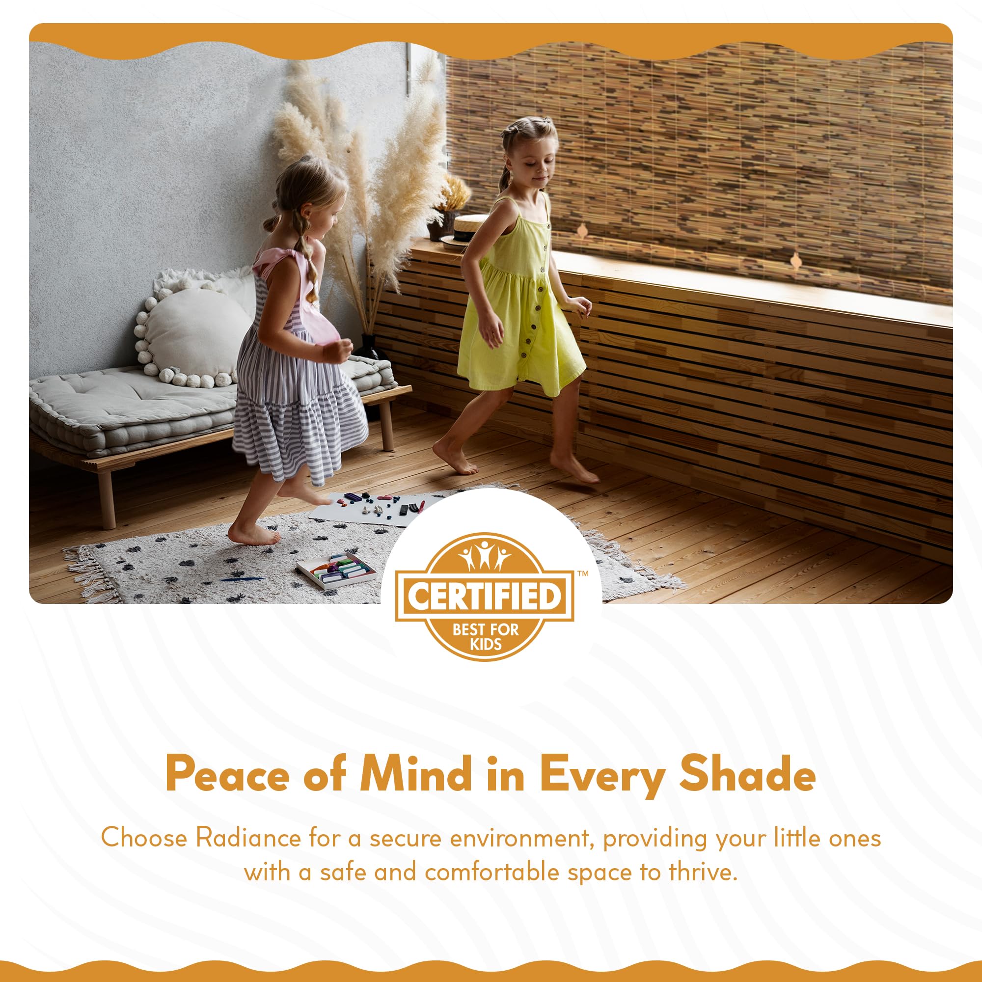 Roll-up bamboo shades inside mount Radiance Cocoa 48x72