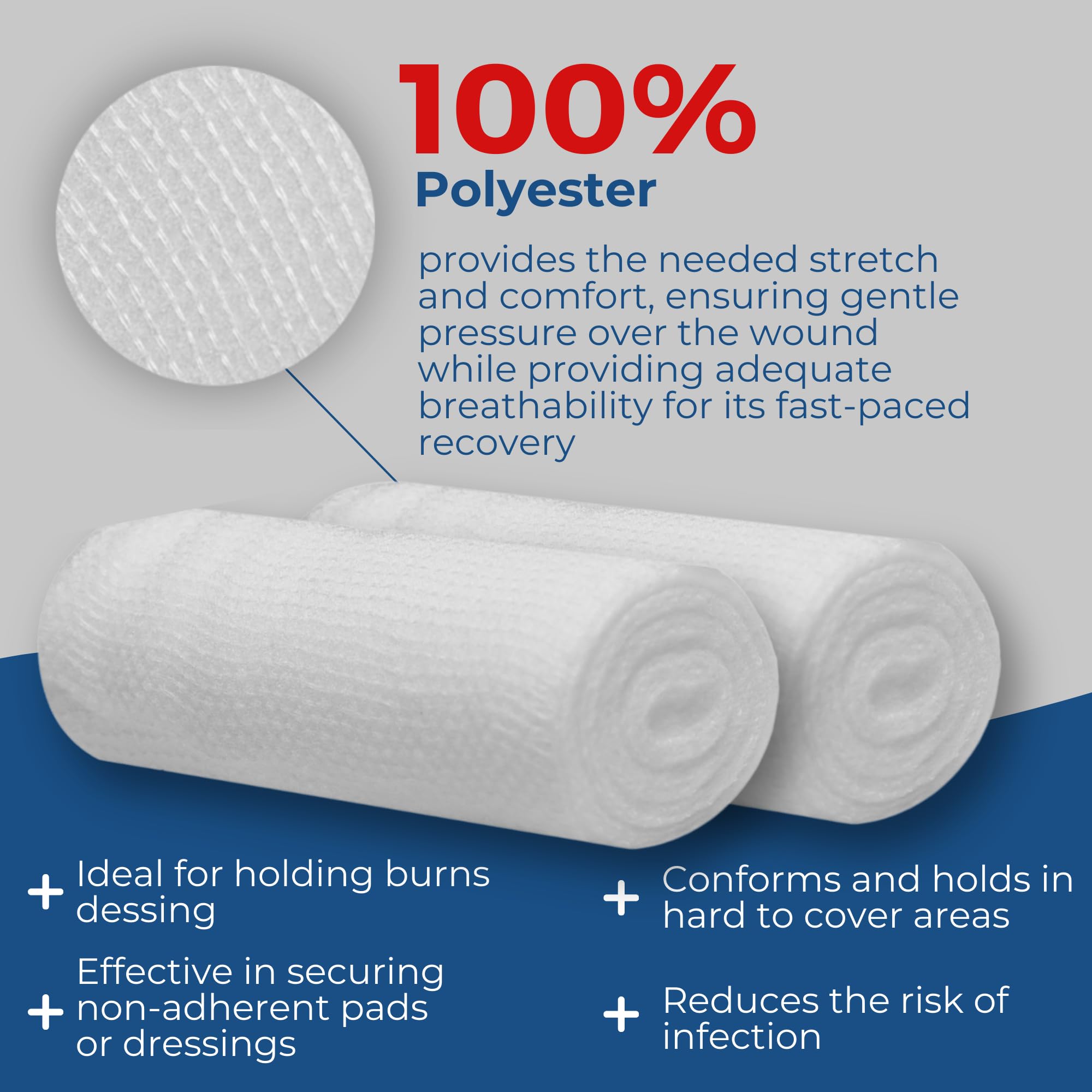 Latex-free lint-free rolled gauze 3 inch 4.1 yards