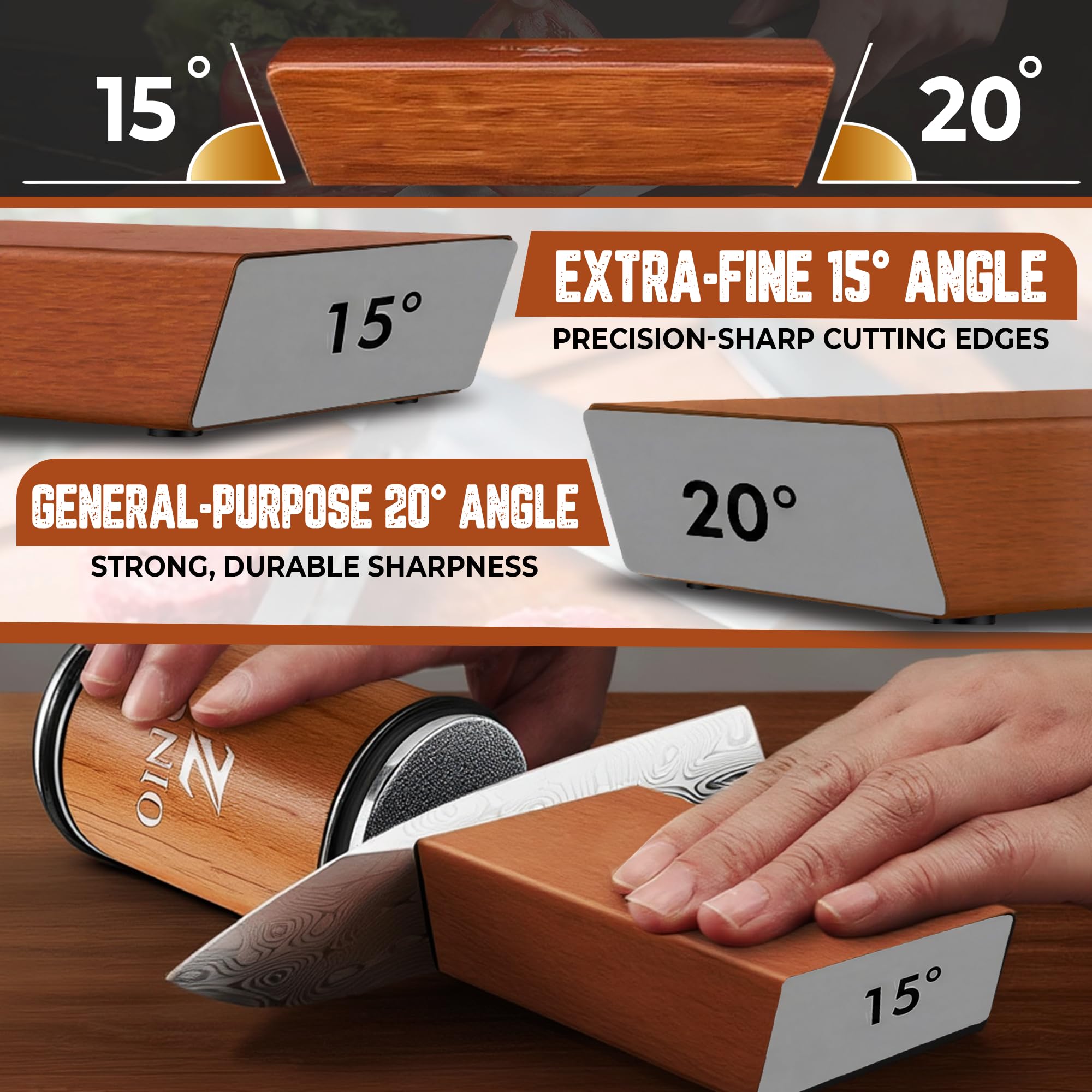 Dual angle 15 degree and 20 degree magnetic guides in use