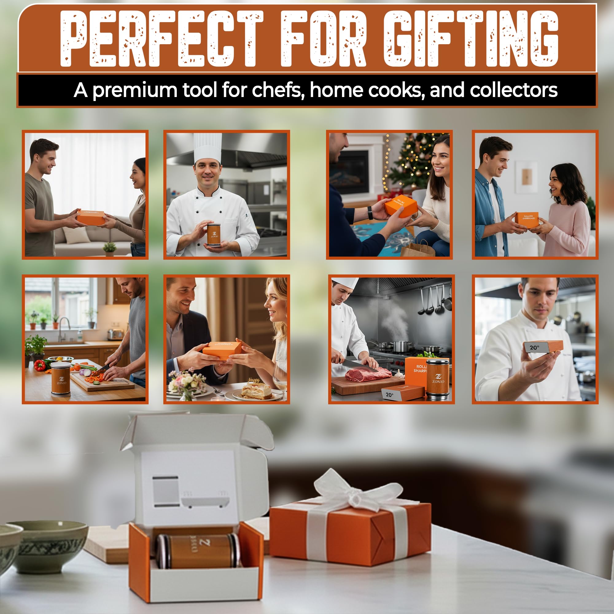 Premium box packaging for knife sharpener kit
