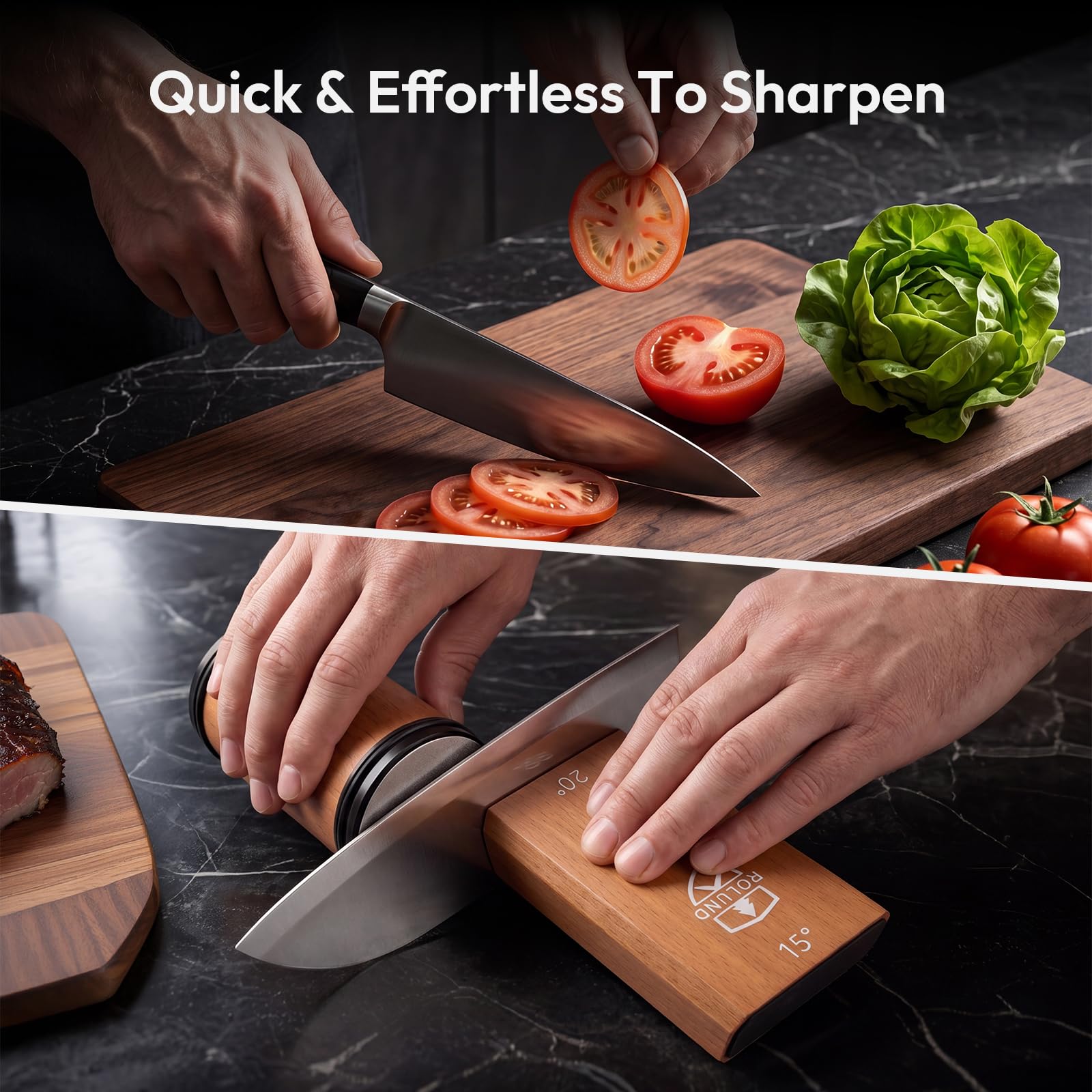 Rolling Knife Sharpener Kit non-slip base for stable sharpening