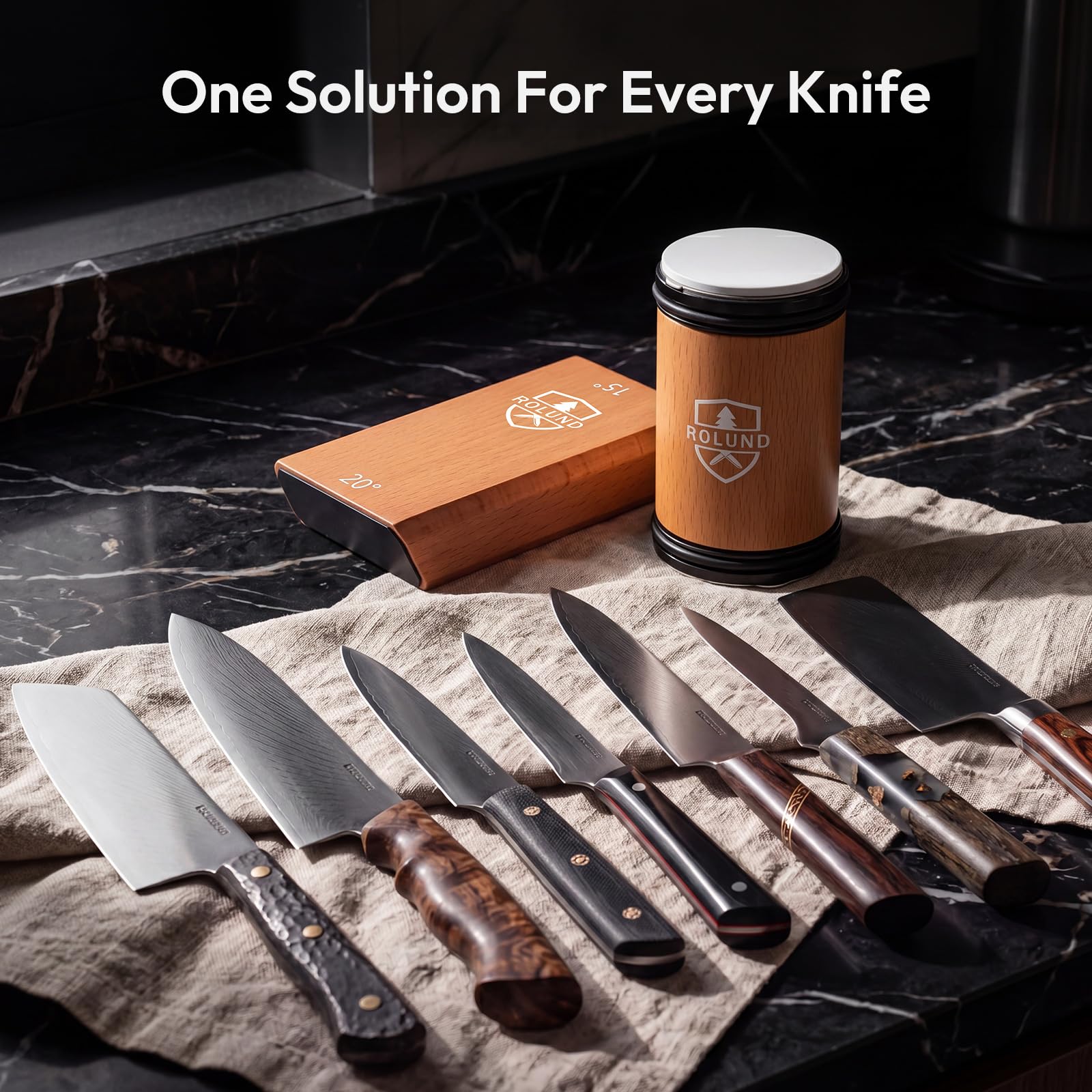 Rolling Knife Sharpener Kit wet sharpening sponge in action