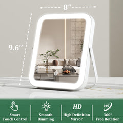ROLOVE portable makeup mirror with U-bracket on desk