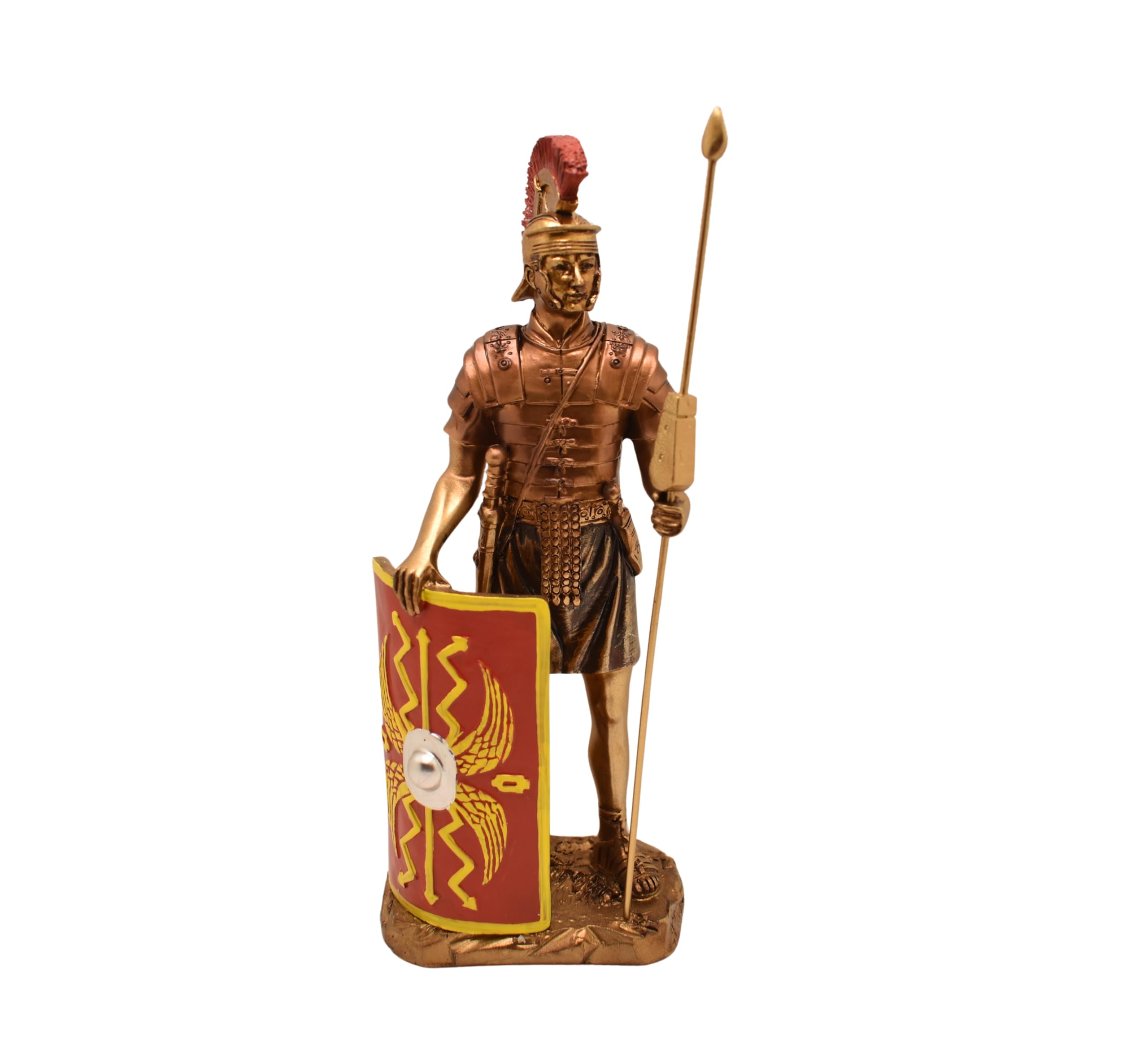 Roman Centurion Statue hand-painted warrior with shield and spear