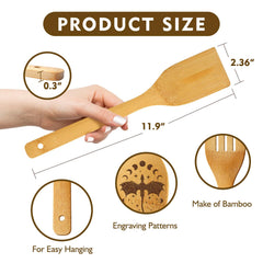 Romantasy bamboo utensils hanging hole design and 6pc set