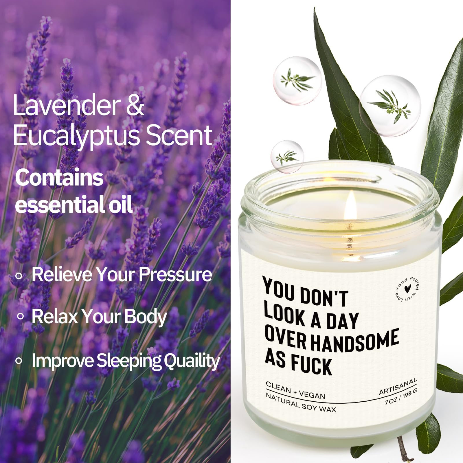 Romantic anniversary candle gift for him