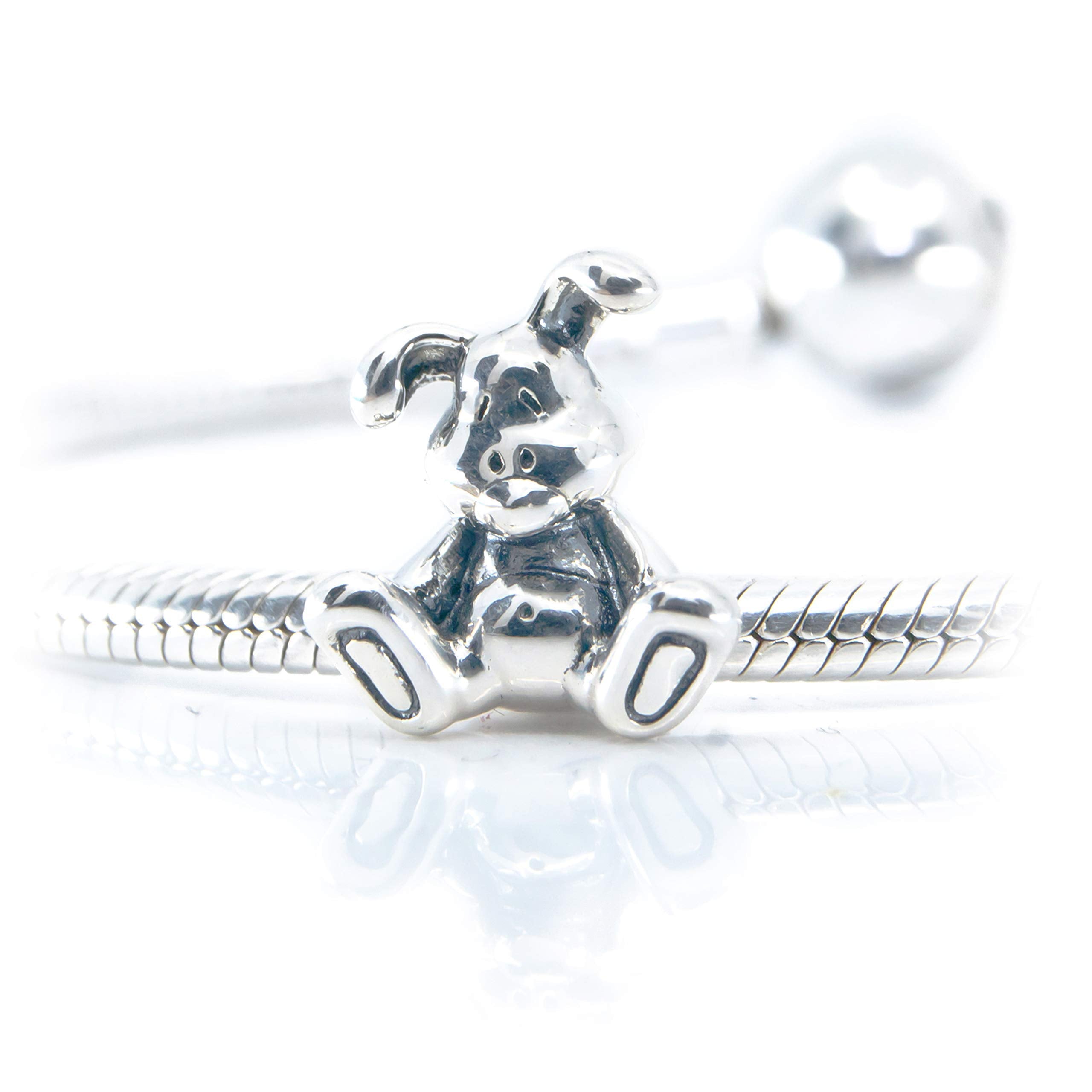 Romantic rabbit charm bead for Pandora compatible bracelets