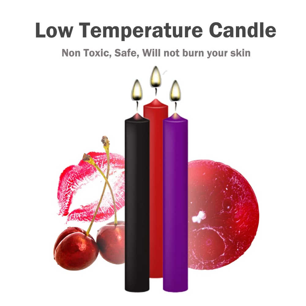 Romantic Wax Play Candles three pack with dimensions 7.08in x 0.63in x 0.63in