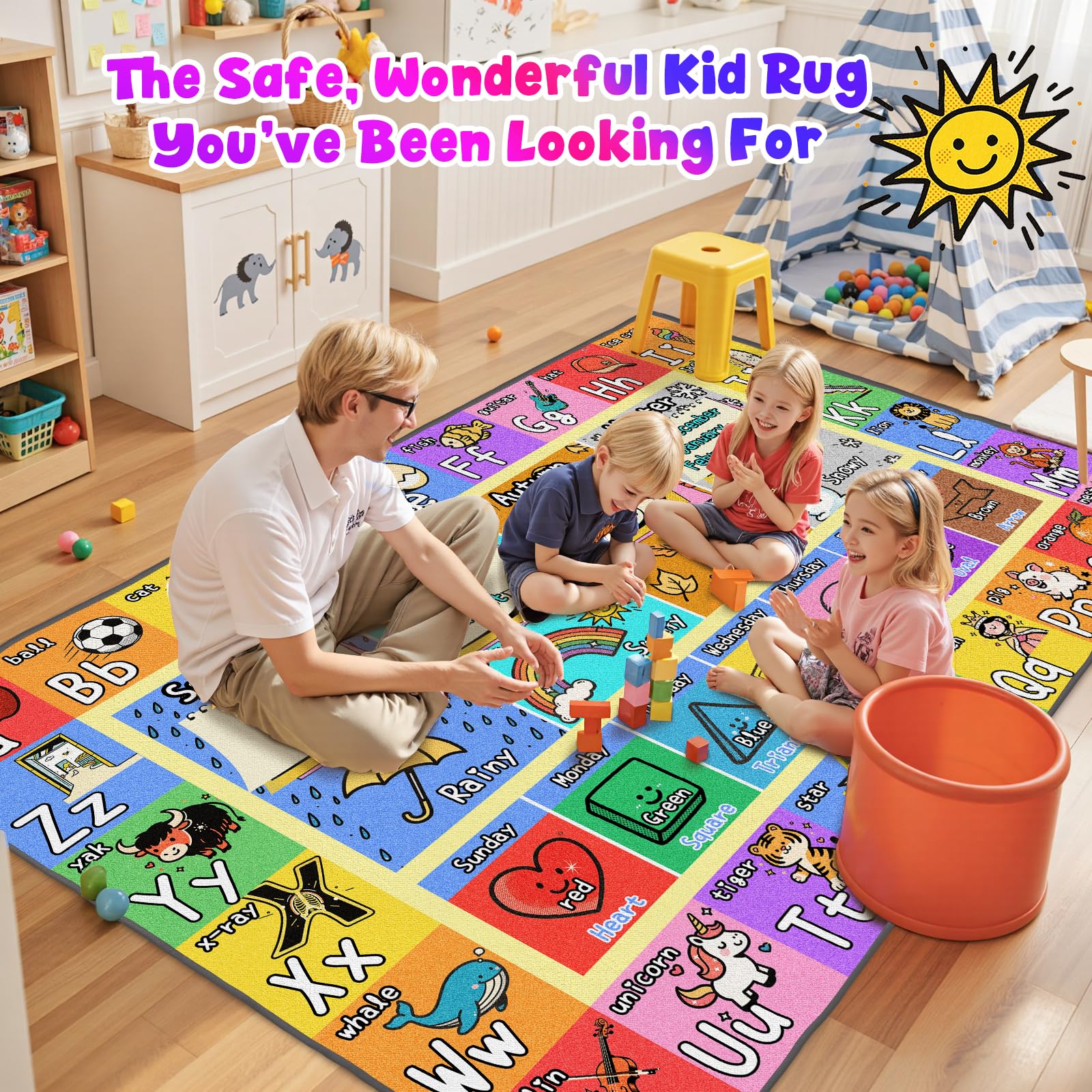 Classroom rug available in 8x10 size