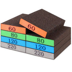 Romeda 8-pack sanding block set with 60 grit orange blocks