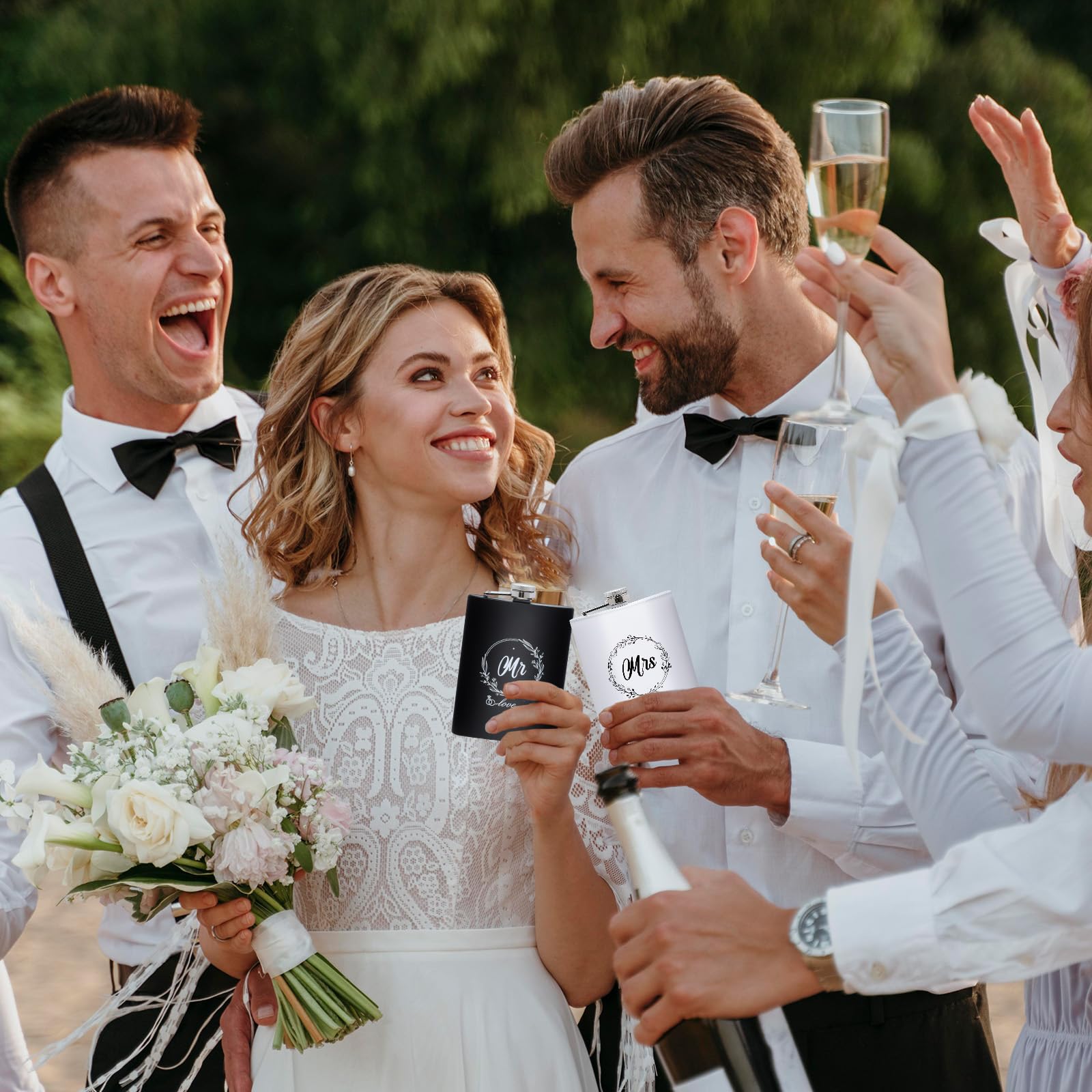 Wedding gift flask set for couples
