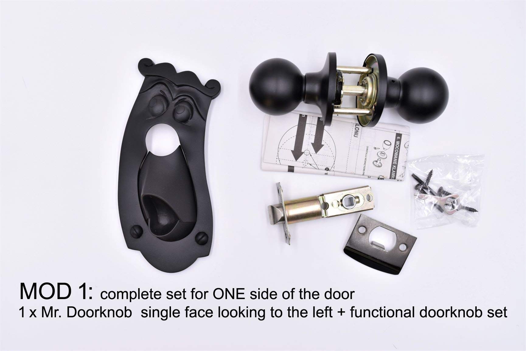 Room decor door knob set black edition close up