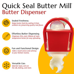 Guillotine end cap enabling controlled dispensing
