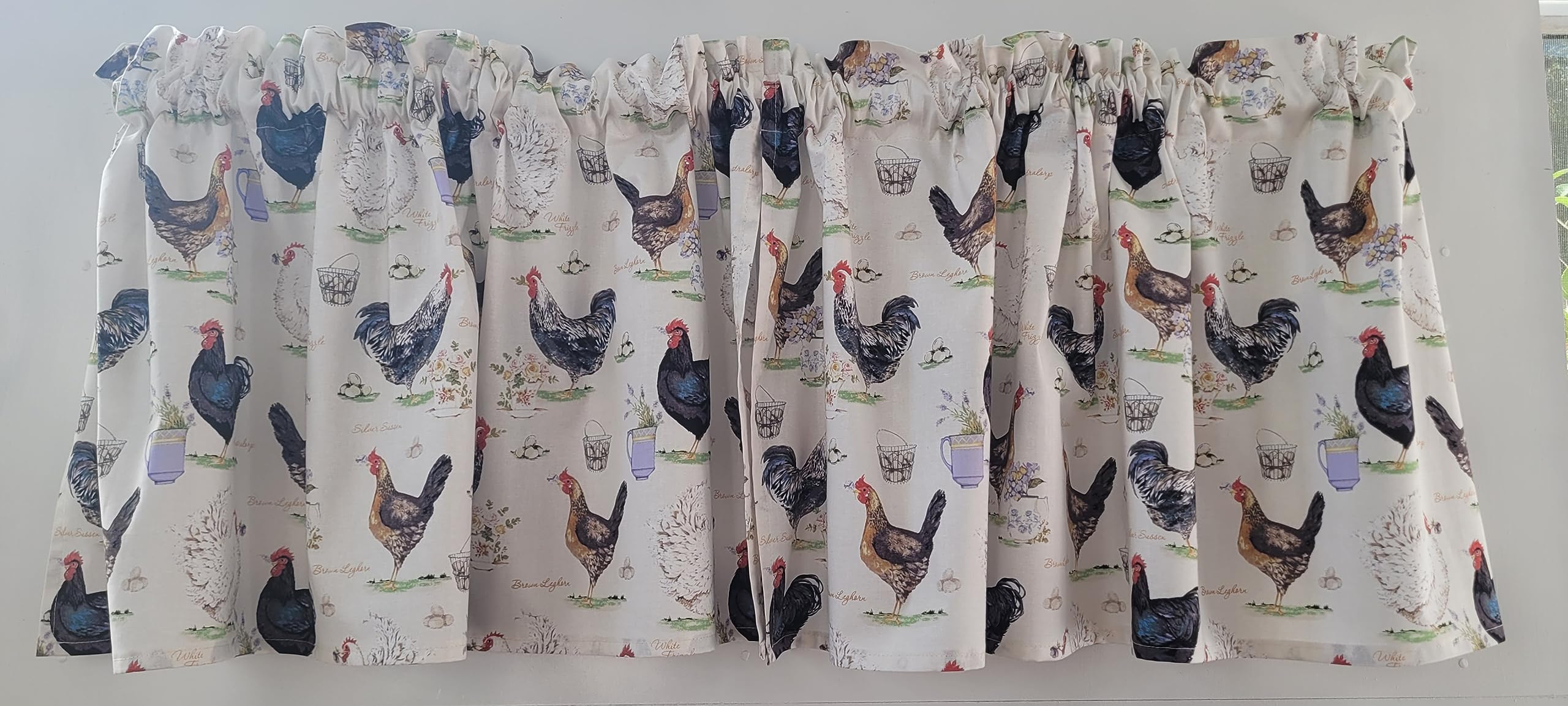 Rooster Valance kitchen curtain farmhouse style image