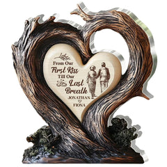Rooted In Endless Love plaque front view with heart shaped tree branches