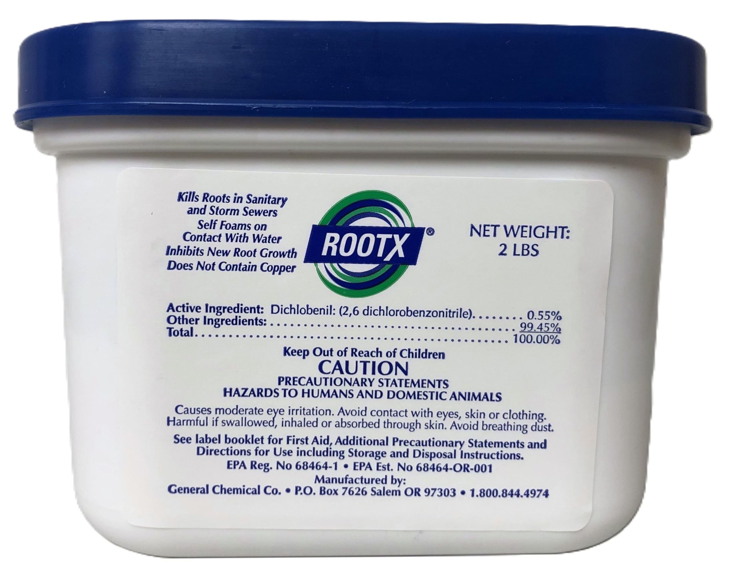 ROOTX jar with funnel applicator for sewer lines
