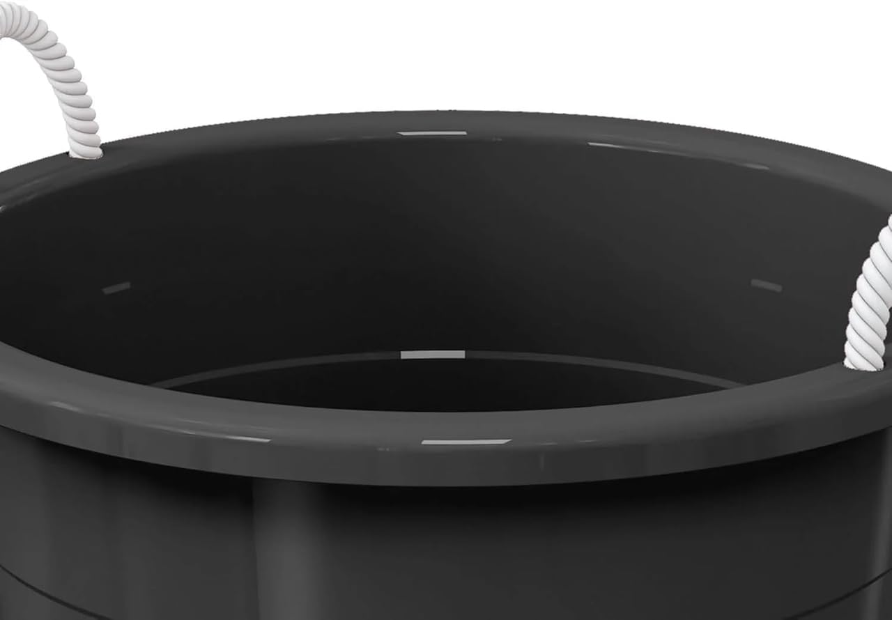 black multi-purpose storage tub suitable for laundry toys beverages and gardening items