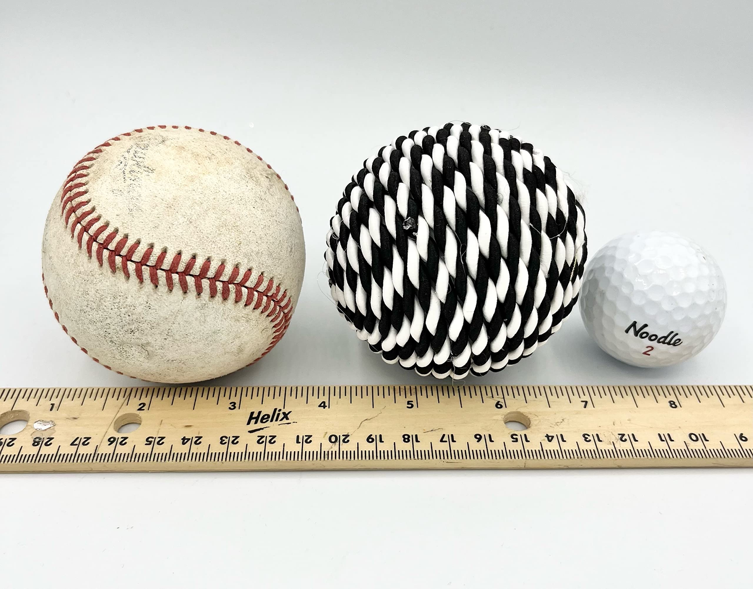 Rope wrapped ball decor used as bowl filler