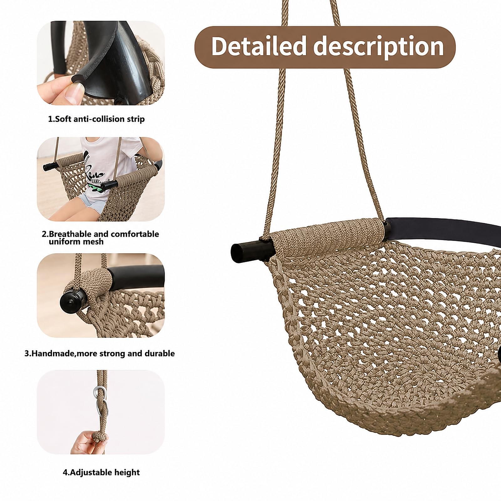 ROPECUBE Adjustable rope length 106 cm to 180 cm