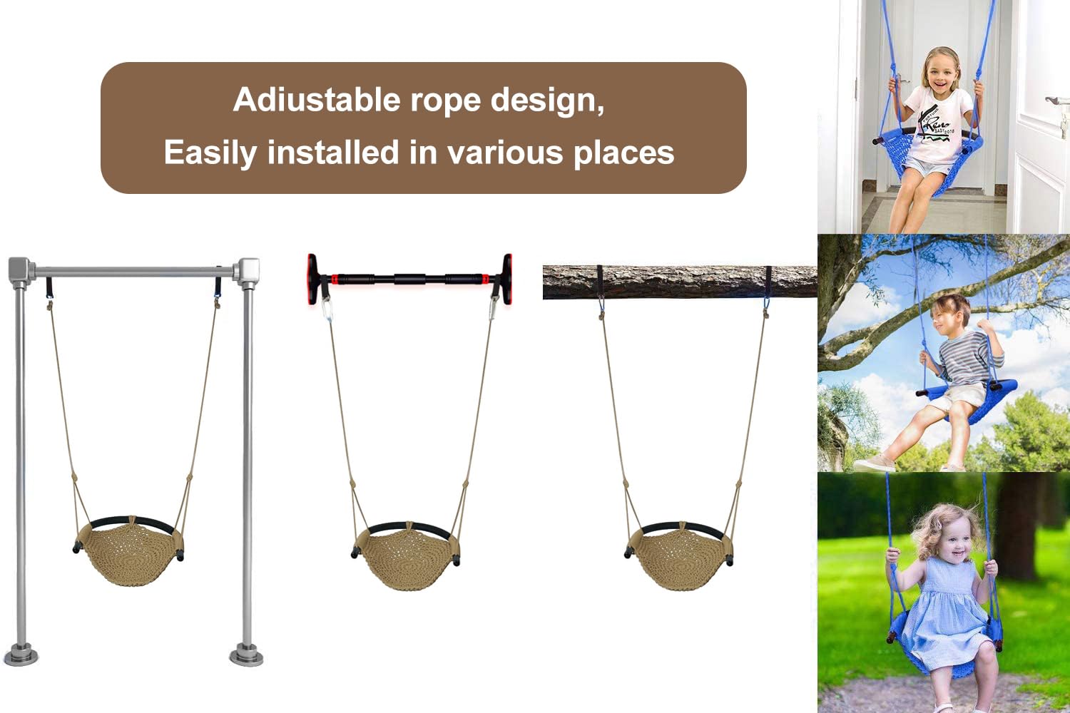ROPECUBE Backyard garden playground setting with toddler swing