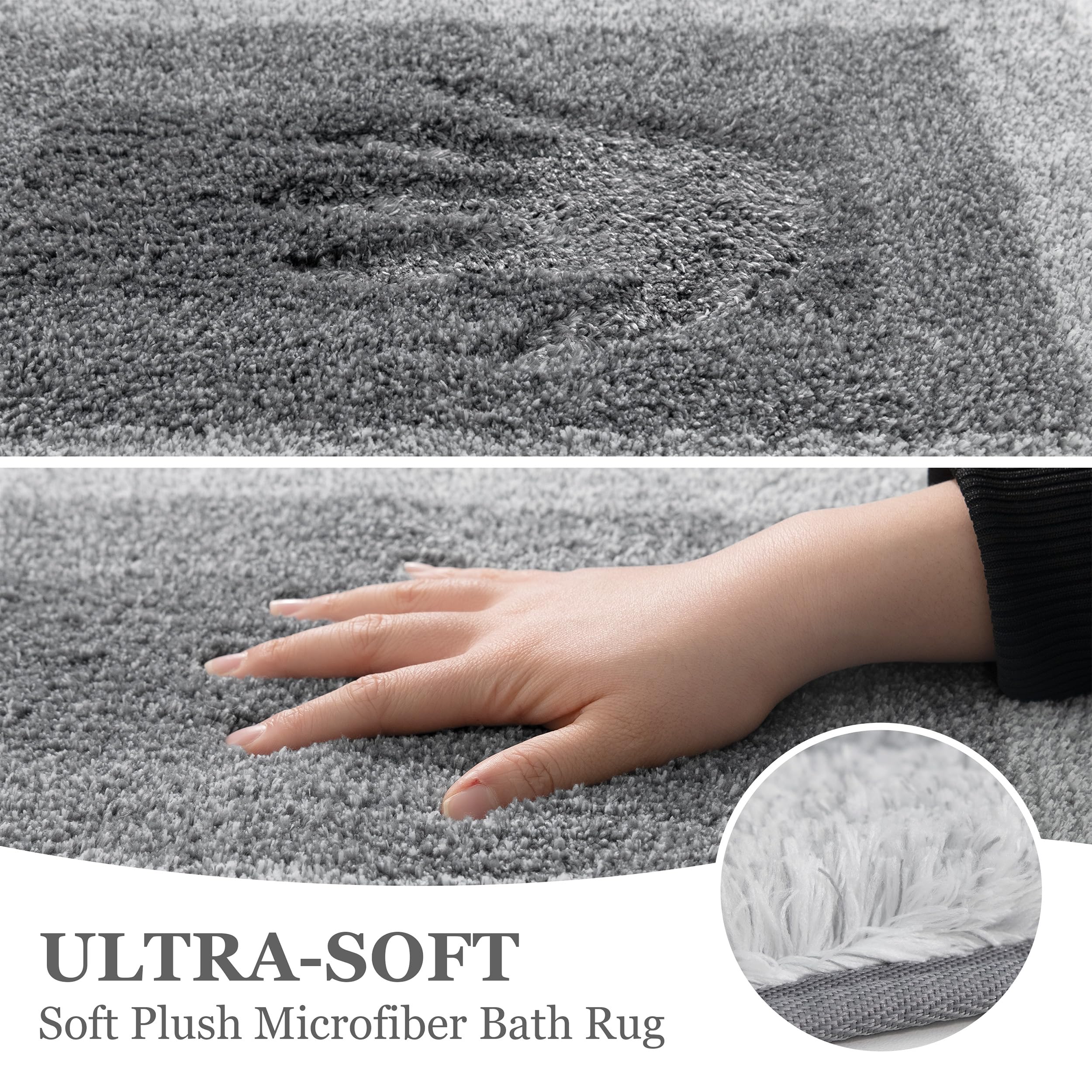 RORA cloud-soft microfiber bathroom mat 18x24