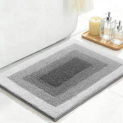 RORA gray bathroom rug 18x24 non slip backing