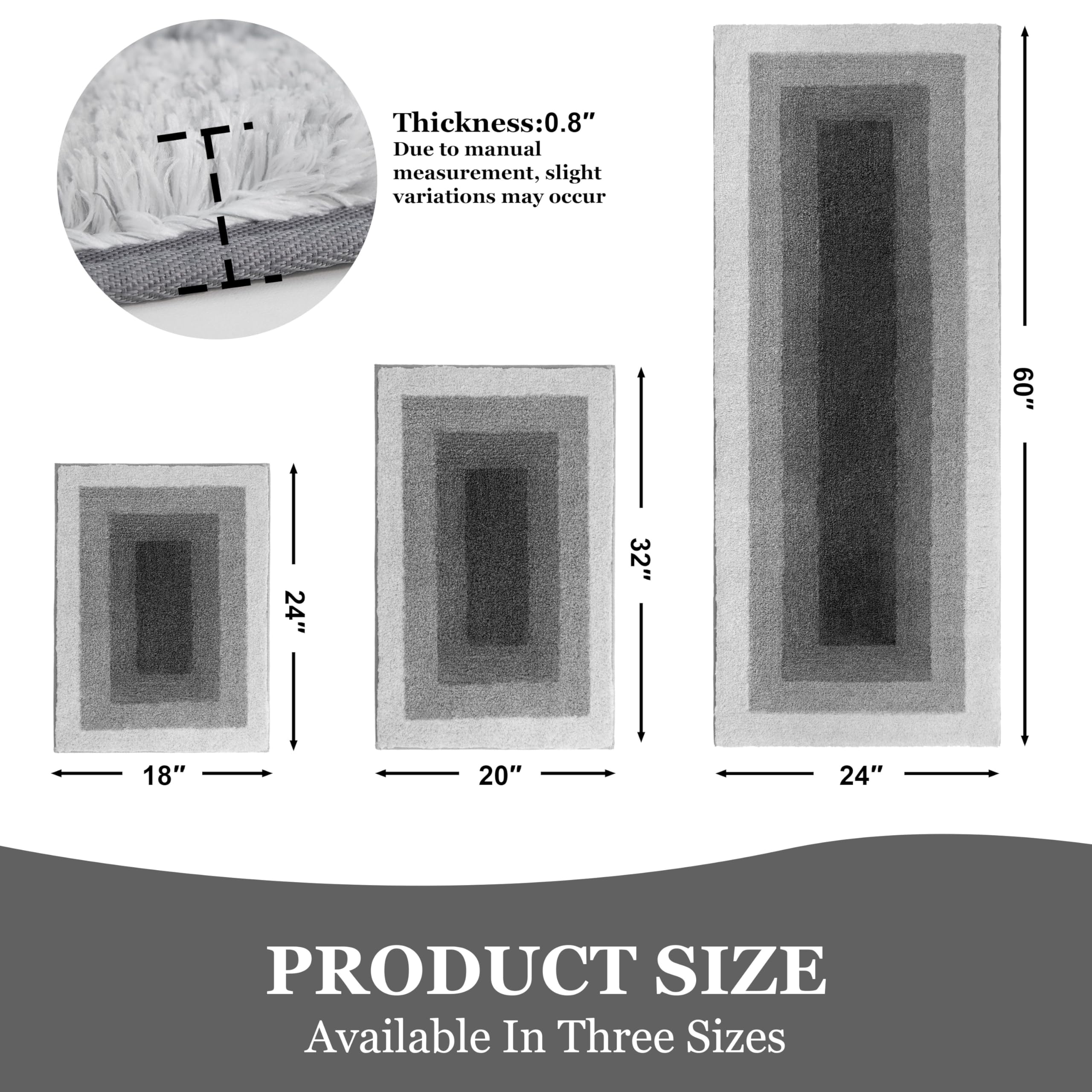 RORA gray bathroom rug absorbent microfiber mat