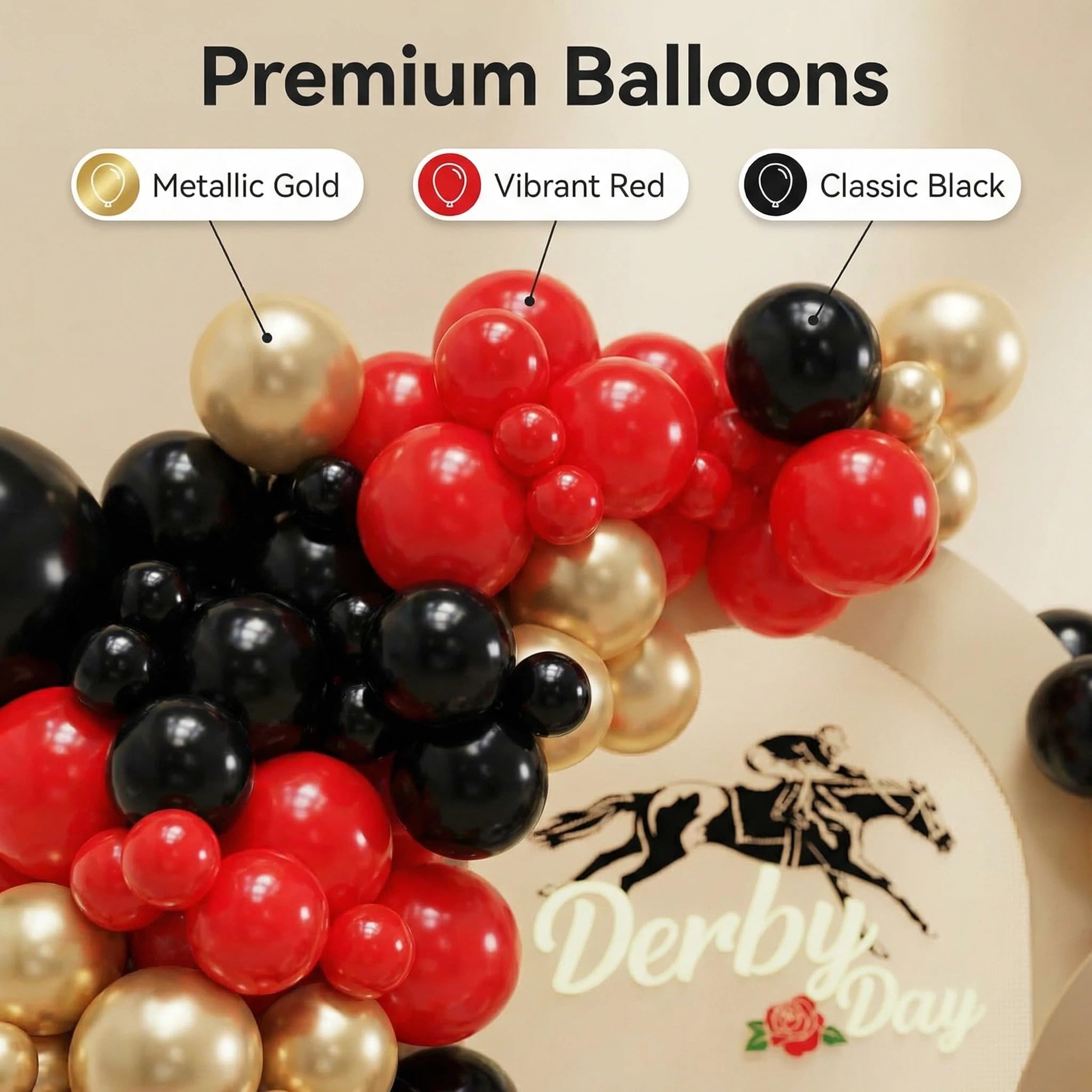 Rose foil and horse foil balloons assortment