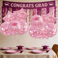 Rose gold graduation foil balloon 18inch round