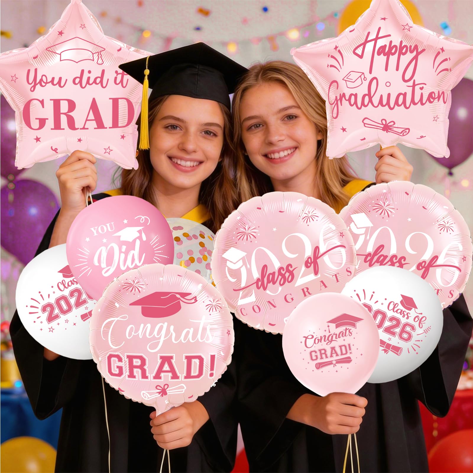 indoor outdoor graduation party decor rose gold balloons kit