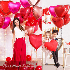 Rose Red 18 inch heart foil balloon