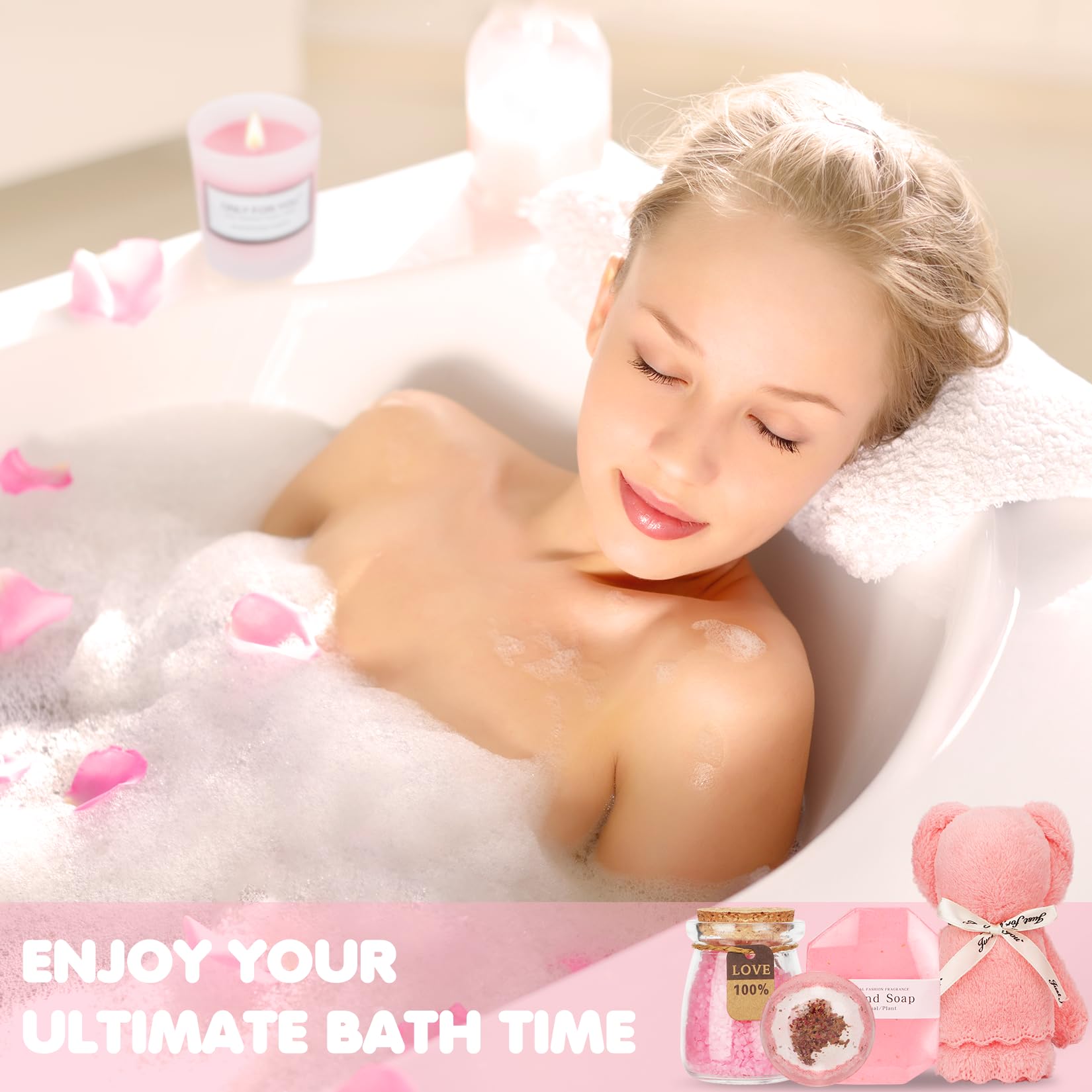 Bear-shaped towel among 14-piece set
