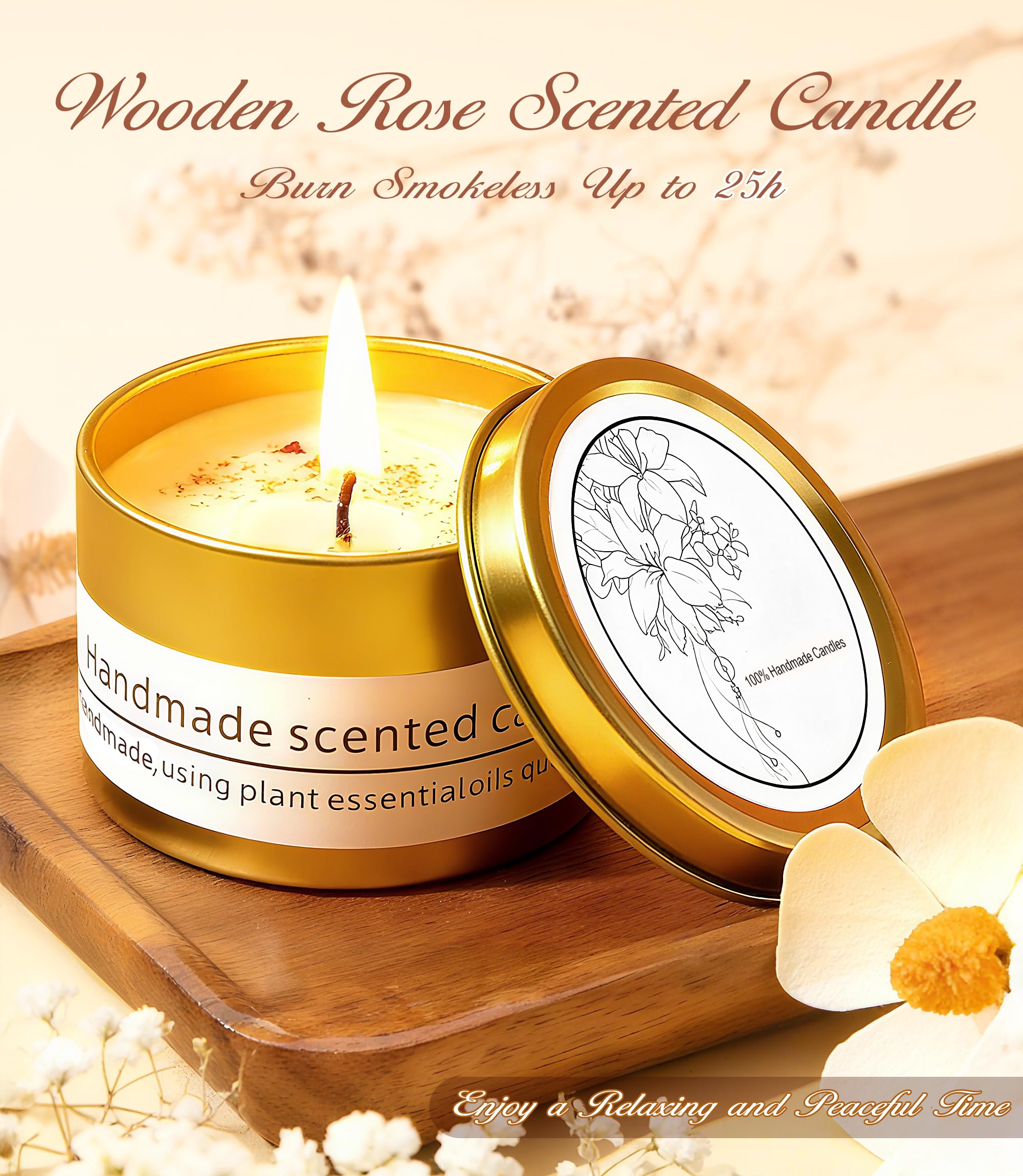 Rose scented candle and essential oils included
