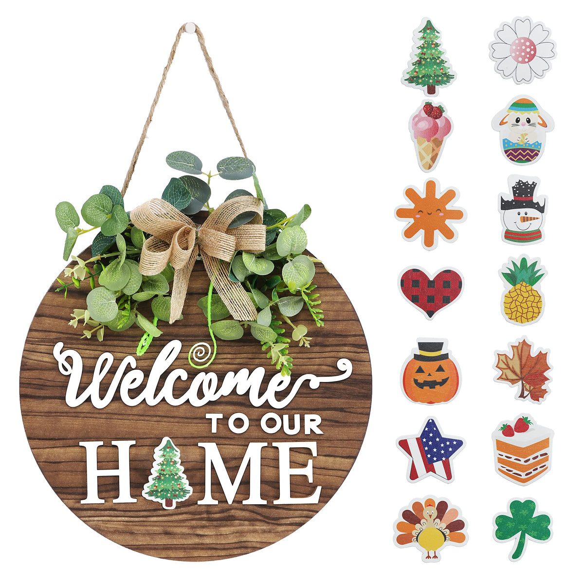 RoseCraft interchangeable welcome sign front door decoration image