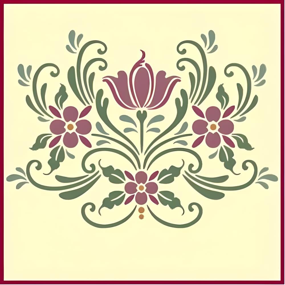 Rosemaling 16 Scandinavian stencil template reusable Mylar for DIY decor