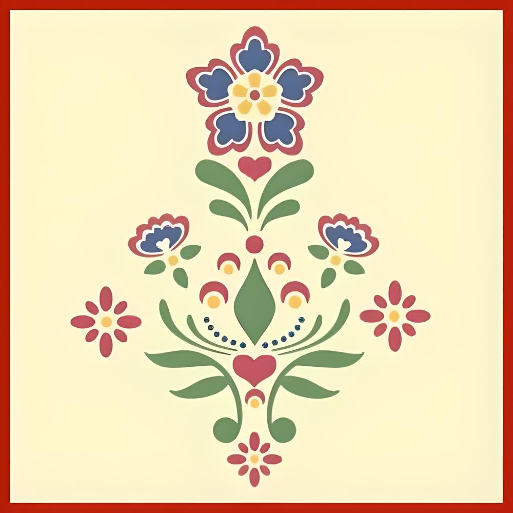 The Artful Stencil rosemaling stencil 7x9