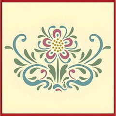 Rosemaling Pattern 28 stencil template size 9.0 x 6.0 inch on 10 mil Mylar