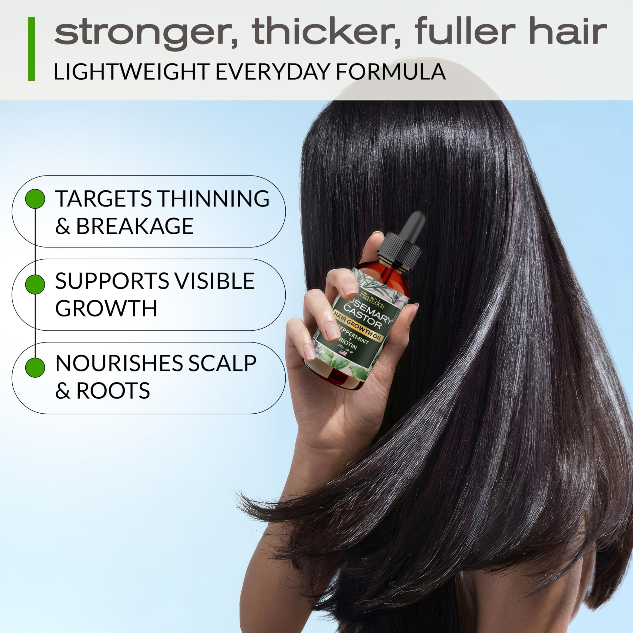 Hair growth oil ingredients rosemary castor peppermint biotin
